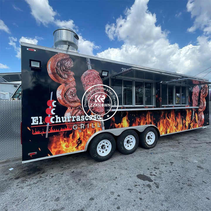 2025 Custom Food Trailers Fully Equipped Ice Cream Hotdog Cart Mobile Street Small Fast Food Carts Design for Sale