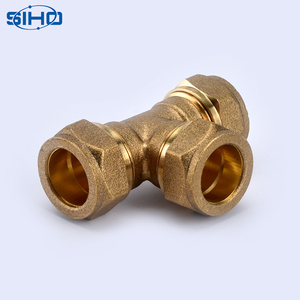Phụ Kiện Ba Cách Tee Hệ Thống Ống Nước Brass Nhà Cung Cấp Trung Quốc 1/2 Inch Dầu Cơ Sở Nước Gas Vàng Brass Màu Nam Quảng Trường Bằng ISO 9001 - Product Image 5