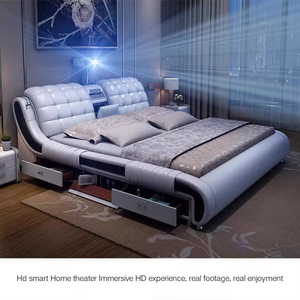 Moderno lusso camera da <span class=keywords><strong>letto</strong></span> mobili Smart massaggio elettrico su letti king Size <span class=keywords><strong>letto</strong></span> matrimoniale <span class=keywords><strong>materasso</strong></span> più telaio con Tv Design - Product Image 2
