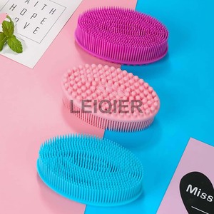Gant de toilette en silicone personnalisé avec logo, doux, exfoliant, <span class=keywords><strong>pour</strong></span> le corps, la douche, <span class=keywords><strong>brosse</strong></span> à <span class=keywords><strong>cheveux</strong></span> <span class=keywords><strong>pour</strong></span> femmes et hommes, nettoyage du corps - Product Image 5