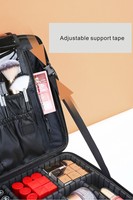 Voyage Maquillage Train Cas Grand Cosmétique Cas Professionnel Portable Maquillage Brosse Titulaire Organisateur et Stockage (Noir Taille L)