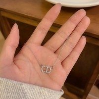 Ins produsen halus hadiah kecil S925 kalung perak kalung liontin perhiasan wanita