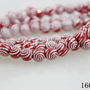 La fábrica suministra al por mayor cuentas de ágata artificial pequeñas de 6 mm de la marca YASEEN, 99 piezas, con patrón espiral dorado, tasbihs étnicos. - Product Image 1
