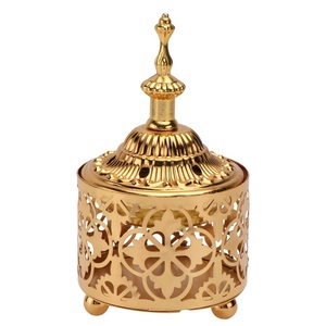 Brass Material Bakhoor Burner Latest Design Arabic Middle East Portable Wooden Handle <b>Metal</b> Incense Burner Bakhoor Incense - Product Image 1