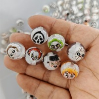 Nouvelles perles nacrées de 16 mm sur le thème d'Halloween : crânes, Ghostface, Freddy, Chucky, Jason – Breloques intercalaires pour stylos perlés DIY et porte-clés – Vente en gros