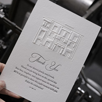 Carte d'invitation en papier coton gaufré 3D de qualité supérieure pour mariages, impression offset avec logo personnalisé, modèle 465