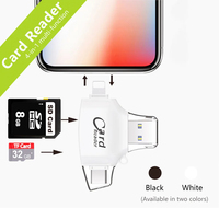 USB para iPhone Android Pad Cámara portátil llavero multifunción 4 en 1 Kit Universal SD TF OTG adaptador de lector de tarjetas de expansión