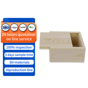 Square Wood Gift Box Unfinished Storage Box With Slide Lid Vintage Wooden Storage Box