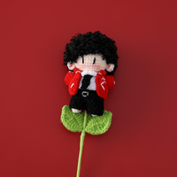 Figurine miniature Amigurumi faite à la main, branche de fleur, cadeau personnalisé pour les fans, anniversaire et concert