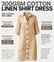 Robe longue décontractée en lin et coton pour femme, col chemise, manches mi-longues, grands boutons, style européen et américain, tenue d'été pour femme