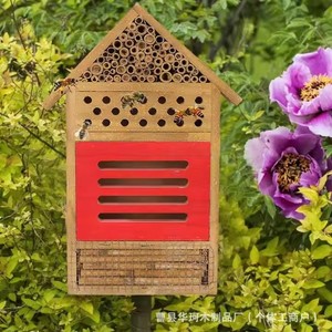 บ้านแมลงไม้เนื้อแข็ง รังผึ้งไม้ไผ่ โครงสร้างรังผึ้ง ตกแต่งสวนแขวน - Product Image 3