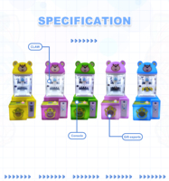 Mini machine de jeu de grue d'ours à pièces populaire Construction en plastique en métal durable d'un an avec une machine de cadeau à pince