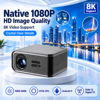 Projecteur Android 1080p 30000 Lumens Smart WiFi Vidéo Auto Focus Projecteurs Home Cinéma TV Numérique DVB-T2