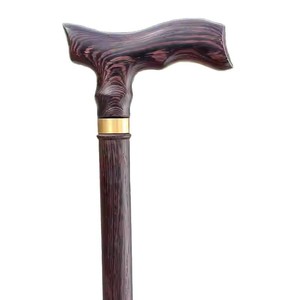 Canne de marche Zidiao Gentleman en bois massif d'acajou, style Derby, poignée en aile de poulet, antidérapante - Product Image 5
