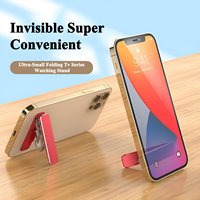 Support de téléphone portable invisible et pliable, ultra-fin 4 mm, adhésif arrière, étanche, antidérapant, pour bureau