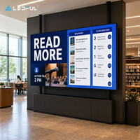 Mur d'affichage LED haute résolution grand format P1.86 pour bibliothèque publique avec couleurs HDR et boîtier fin, installation fixe