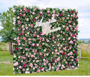 Mur de fleurs artificielles 3D en soie mélangée, fait main sur mesure, pour décoration de mariage en extérieur et de fête du Nouvel An, accessoires <span class=keywords><strong>photo</strong></span> - Product Image 2