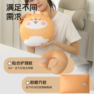 Oreiller rond Shiba Inu 28x28x14cm, oreiller de voyage multifonctionnel pour le soutien du cou, pour la sieste et le repos au bureau - Product Image 5