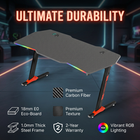 Bureau de jeu ergonomique AOR pour cybercafé et esports, avec effets RGB multiples, en matériau E0, vente en gros usine