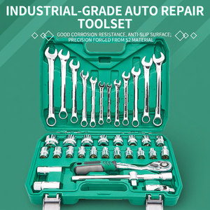 <b>Car</b> <b>Repair</b> Tool Set 37-Piece Socket Wrench Kit 1/2-Inch Chrome Vanadium Steel Hard Case Hand Operated Automotive Mechanics Tools - Product Image 2