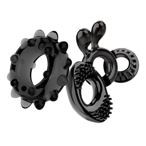성인용 섹스토이 실리콘 콕링 남성용 사정지연 실리콘 4개 세트 지연링 콕링 - Product Image 1