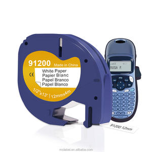 Ruban d'étiquettes compatible pour les étiquettes <span class=keywords><strong>DYMO</strong></span> LetraTag 91200, 12mm, noir sur blanc, pour les étiqueteuses <span class=keywords><strong>DYMO</strong></span> LetraTag - Product Image 1