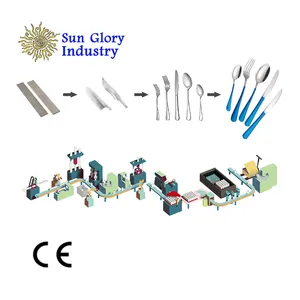 tableware manufacturing plant flatware rolling machine production line cutlery manufacture metal spoon and fork making machine