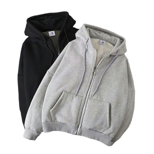 Autumn Winter Zipper <strong>Hoodie</strong> for Men Good Price Cheap Thick Velvet Coat Embossed Print Hooded Collar XL Size Trendy Top <strong>Couples</strong> - Product Image 1