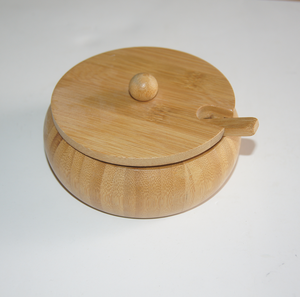 Bamboo Round Eco-Friendly Salt <strong>Spice</strong> Container <strong>Box</strong> - Product Image 5