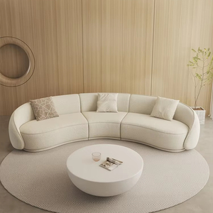 Vendita calda di lusso <span class=keywords><strong>contemporaneo</strong></span> curvo divano Set crema stile moderno soggiorno mobili per Villa applicazione perfetta - Product Image 1