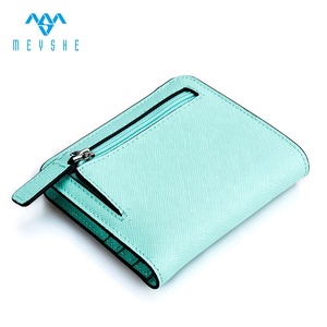 Saffiano di alta qualità in <span class=keywords><strong>vera</strong></span> <span class=keywords><strong>pelle</strong></span> da <span class=keywords><strong>donna</strong></span> MEYSHE <span class=keywords><strong>piccolo</strong></span> <span class=keywords><strong>portafoglio</strong></span> portamonete RFID blocco cerniera e bottone - Product Image 3