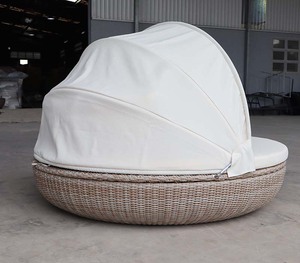 Giường Phơi Nắng Có Dây Tròn Dùng Cho Vườn Giường Ban Ngày Ngoài Trời Giường Tròn Đồ Nội Thất Ngoài Trời Bằng Mây Đan Giường Thư Giãn Trong Vườn - Product Image 2