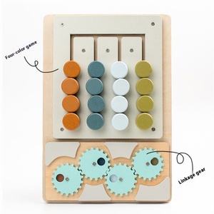 Offres Spéciales enfants <span class=keywords><strong>Montessori</strong></span> rotatif quatre couleurs jeu en mouvement équipement d'échecs labyrinthe couleur illumination Classification jouets en bois - Product Image 2