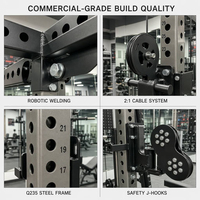 Équipement de musculation multifonction tout-en-un : Smith Machine, Crossover à câbles pour les bras, le dos et les jambes - Entraînement complet du corps