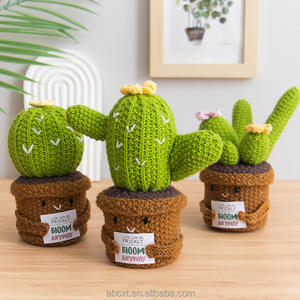 Artificielle Faite À La Main Tricoté Énergie Positive Crochet Plante Émotionnelle Crochet <span class=keywords><strong>Cactus</strong></span> Succulente Fleur En Pot - Product Image 2