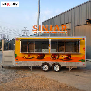 รถขายอาหารเคลื่อนที่ รถขายฮอทดอก เบอร์เกอร์ กาแฟ รถพ่วงขายอาหารแบบกำหนดเอง ซุ้มขายอาหารจานด่วน รถพ่วงไฟเบอร์กลาสสำหรับจัดงานต่างๆ - Product Image 5