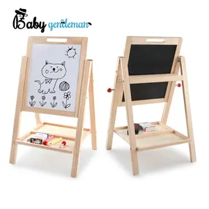Best design double sided wooden drawing board toy for children Z12170B