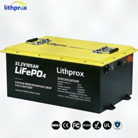 Batterie LiFePO4 à décharge profonde 48V 105AH 5KW Grade A pour camping-car extérieur avec BMS intelligent, bus CAN, borne M8, 6K cycles, CE RoHS IP67 OEM ODM