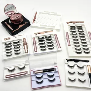 Free Sample Best Magnetic Eyelashes Wholesale Magnet Eye Lash Private Label Magnetic False Lashes with Liner