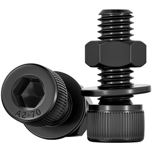 Black 304 Stainless Steel Internal Hex Socket Cap Screw M2 M2.5 With Nut And Washer Set For <b>Fastener</b> Connection - Product Image 1