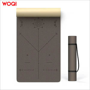 Tapis de yoga Woqi 6 mm d'épaisseur, TPE antidérapant, rectangulaire, pour la remise en forme à domicile, usage universel, couleur graphite - Product Image 1