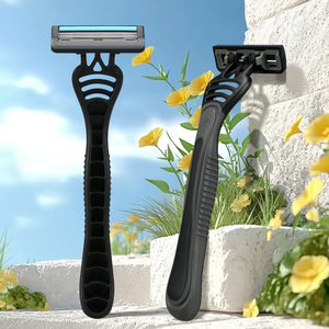 New Arrival 3 Cong Lưỡi Dao Cạo Màu Đen ABS + Cao Su Xử Lý Cạo Râu Dao Cạo Với Mở Kiến Trúc - Product Image 5