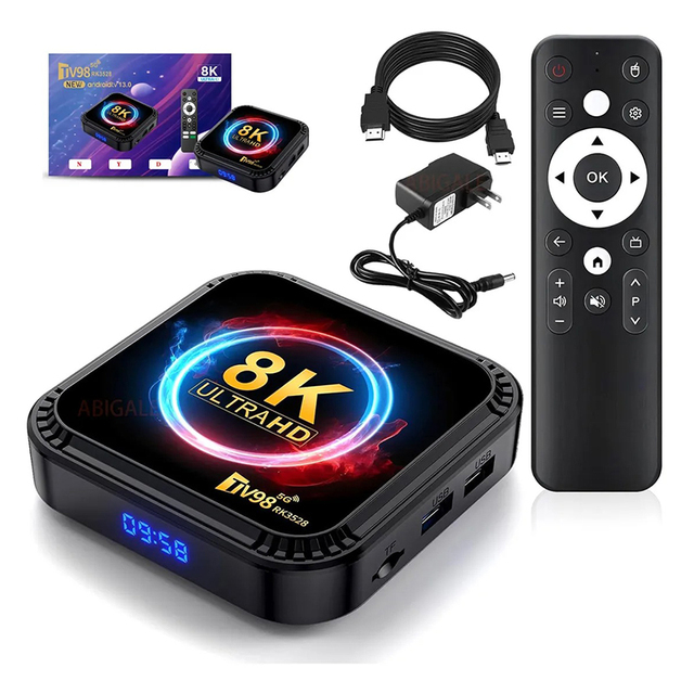 Internet Streaming TV Box Uhd 8k 4+32 Gb Android Tv Black Set Top Box