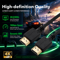 Câble HDMI ultra-fin 4K 2.0, câble HDTV mince, super léger pour caméra, PC, moniteur, 1,5 m ou longueurs personnalisées