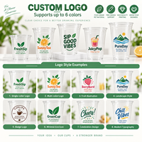 Gobelets en plastique PET transparent de 98 mm, 12 oz, 14 oz, 16 oz, 18 oz, 20 oz, 22 oz, 24 oz, gobelets jetables avec couvercles, gobelets pour smoothies, gobelets pour jus, gobelets pour café