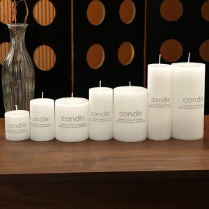 Vela cilíndrica blanca sin humo de la marca LANJO, vela perfumada de cera para decoración de bodas - Product Image 1