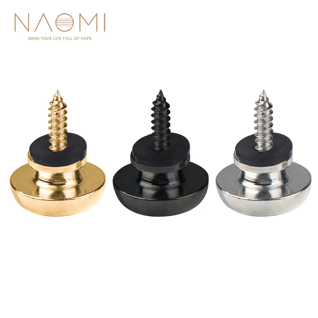 NAOMI Copper Guitar Strap Lock Locking Pegs Pins Mushroom Shape End Button For Acoustic Classical Electric Bass Guitar