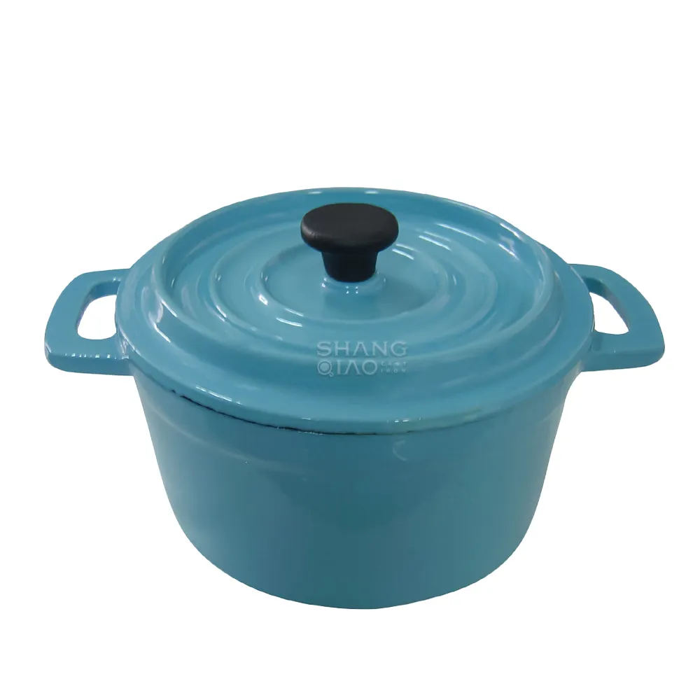 Dégradé rond meilleur ensemble grande batterie de cuisine pot de gros rouge casserole en émail four hollandais pot en fonte