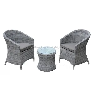 2017 Patio esterno PE Rattan sedia terrazza vimini tavolo e sedia Set (DH-323)