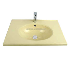 <span class=keywords><strong>Lavabo</strong></span> ovalado integrado moderno Tocador de baño Precio barato Fregadero debajo del montado Escurridor de encimera de material de piedra de vidrio - Product Image 4